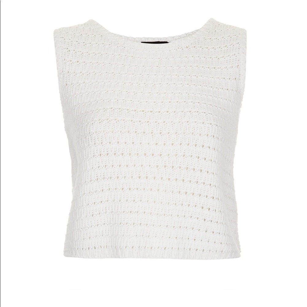 TOPSHOP White Knit/Crochet Top